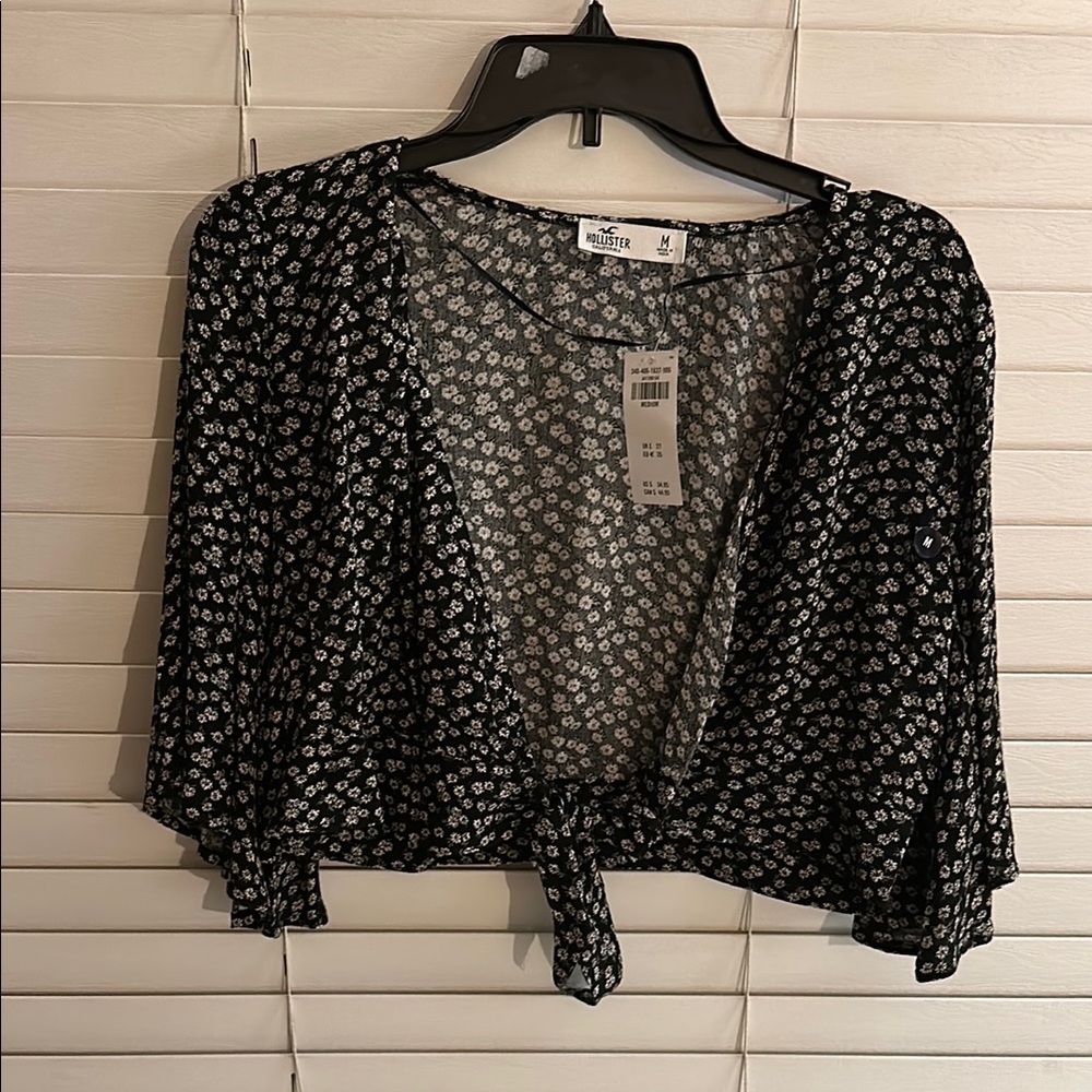 Hollister Floral Tie-Front Blouse